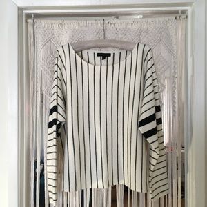 Cream with Black Stripes L/S Sweater~ BR